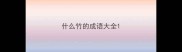 什么竹的成语大全