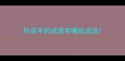 形容羊的成语有哪些成语