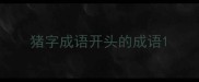 猪字成语开头的成语