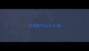 成语影什么什么单