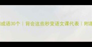 含词字冷门成语30个背会这些秒变语文课代表附趣味记忆法