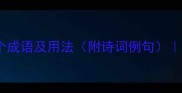 带棕字的10个成语及用法附诗词例句传统文化冷知识