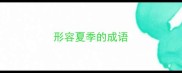 形容夏季的成语