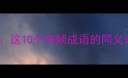 成语辨析与误用指南这10个高频成语的同义词陷阱你中招了吗