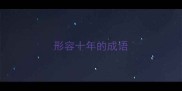 形容十年的成语