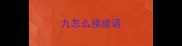 九怎么接成语
