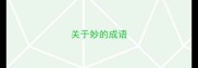 关于妙的成语
