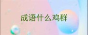 成语什么鸡群