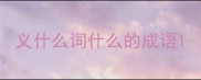 义什么词什么的成语