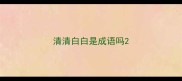 清清白白是成语吗