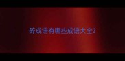 碎成语有哪些成语大全