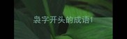 袅字开头的成语