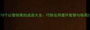 10个以智结尾的成语大全巧妙运用提升智慧与格局