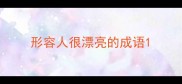 形容人很漂亮的成语