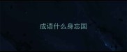 成语什么身忘国