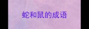 蛇和鼠的成语