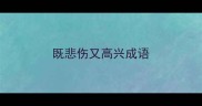既悲伤又高兴成语