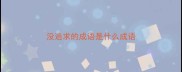没追求的成语是什么成语