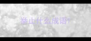 举止什么成语