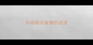 形容踏实做事的成语