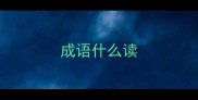 成语什么读