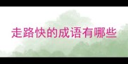 走路快的成语有哪些