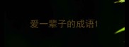 爱一辈子的成语