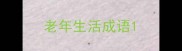 老年生活成语