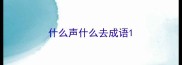 什么声什么去成语