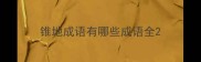 锥地成语有哪些成语全