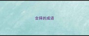 含择的成语