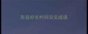 形容好长时间没见成语
