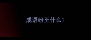 成语纷至什么