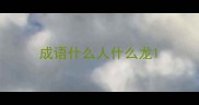 成语什么人什么龙