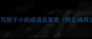 100个描写胆子小的成语及寓意附正确用法指南