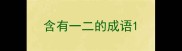 含有一二的成语
