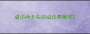 成语两开头的成语有哪些
