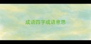 成语四字成语意思
