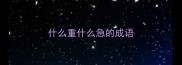 什么重什么急的成语