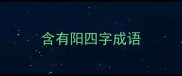含有阳四字成语
