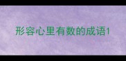 形容心里有数的成语