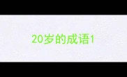 20岁的成语