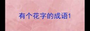 有个花字的成语