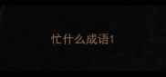 忙什么成语