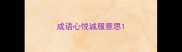 成语心悦诚服意思