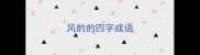 风的的四字成语