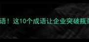 最大的挑战填成语这10个成语让企业突破瓶颈附实战案例