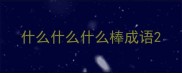 什么什么什么棒成语