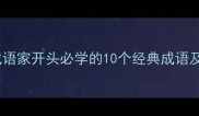 四字成语家开头必学的10个经典成语及用法