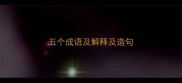 五个成语及解释及造句